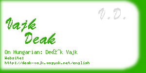 vajk deak business card